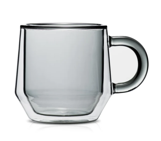 Hearth Double Wall Glass Mug in Smoke (6OZ/175ML) - SET OF 2