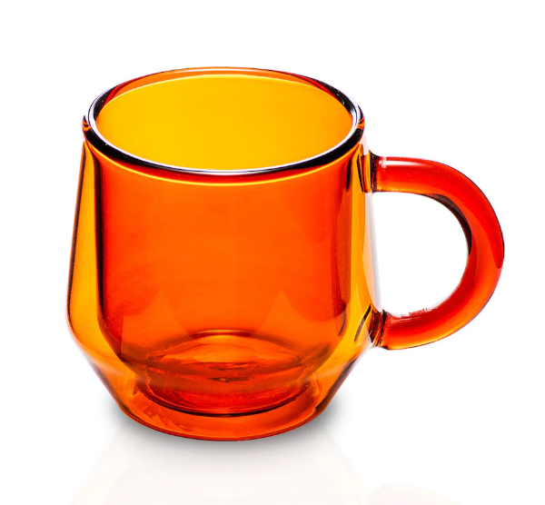 Hearth Double Wall Glass Mug in Amber (6OZ/175ML) - SET OF 2