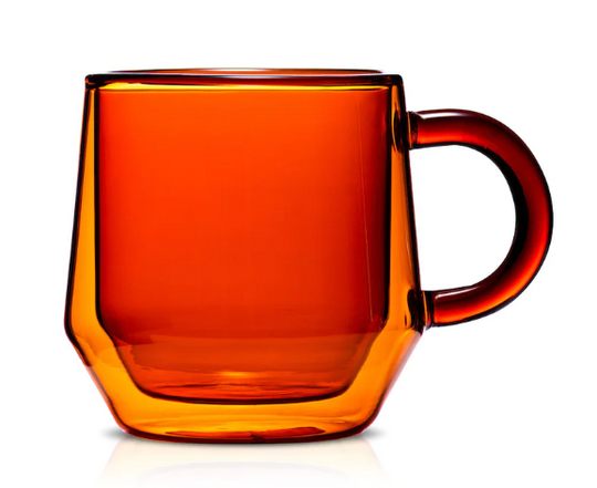 Hearth Double Wall Glass Mug in Amber (6OZ/175ML) - SET OF 2