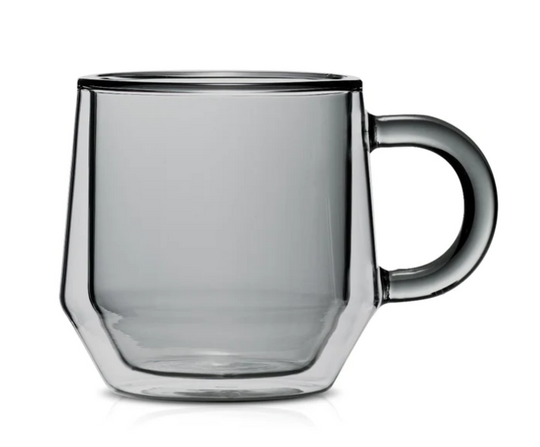 Hearth Double Wall Glass Mug in Smoke (8OZ/240ML) - SET OF 2